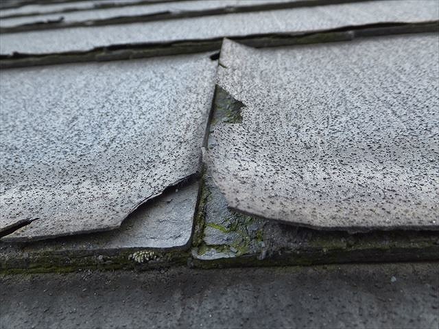 表面がめくれ上がりボロボロになっている